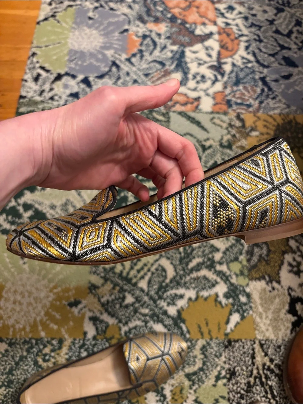 J Crew Embroidered Loafers Size 8